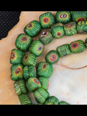 Strand of 77 Indonesian glass beads