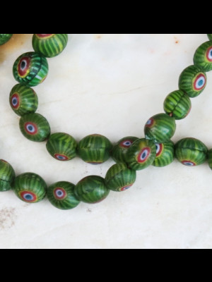 Strand of 60 Indonesian glass beads