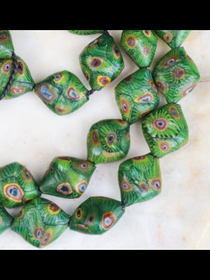Strand of 43 Indonesian glass beads