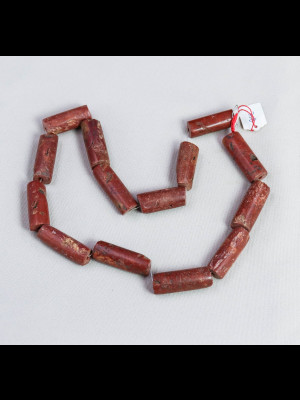 14 old african bauxite beads