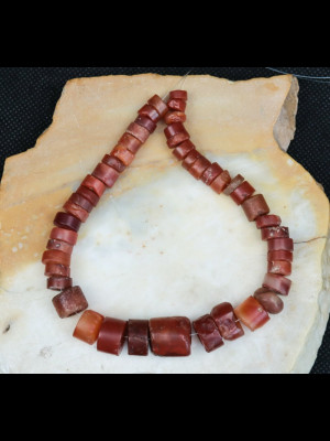 46 ancient carnelian beads