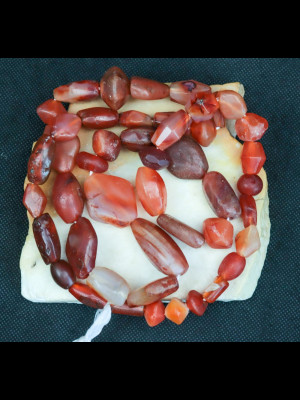 Strand of 46 old carnelian beads